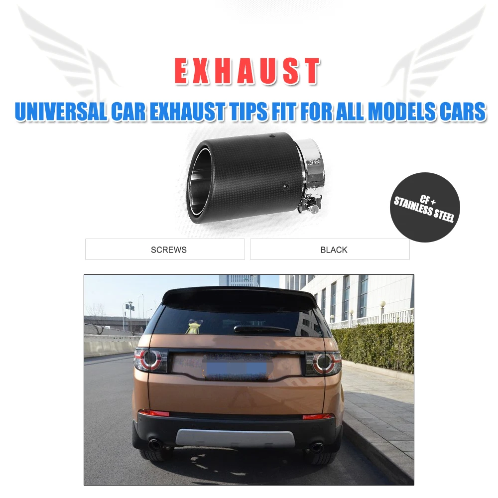 1 шт. Универсальный Выпускной глушитель для заднего бампера из углеродного