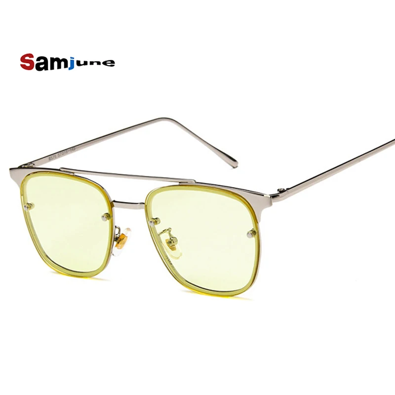 Samjune новые уникальные Винтажные Солнцезащитные очки женские квадратные оттенки