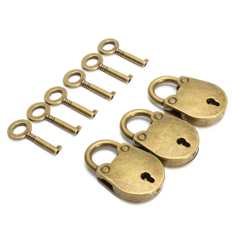 5 set Metal old retro style mini padlock small suitcase key lock | Обустройство дома