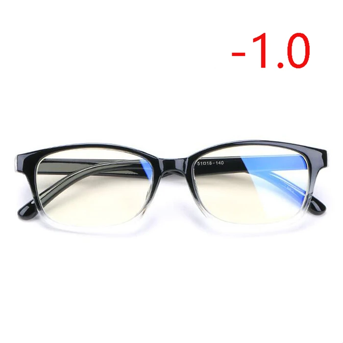 Myopia 100 Анти-синий светильник для женщин и мужчин, очки для близорукости с градусом, Модный ПК синий светильник, блокирующие близорукие очки-1,0-1,5-2,0-4,0 - Цвет оправы: Myopia 100