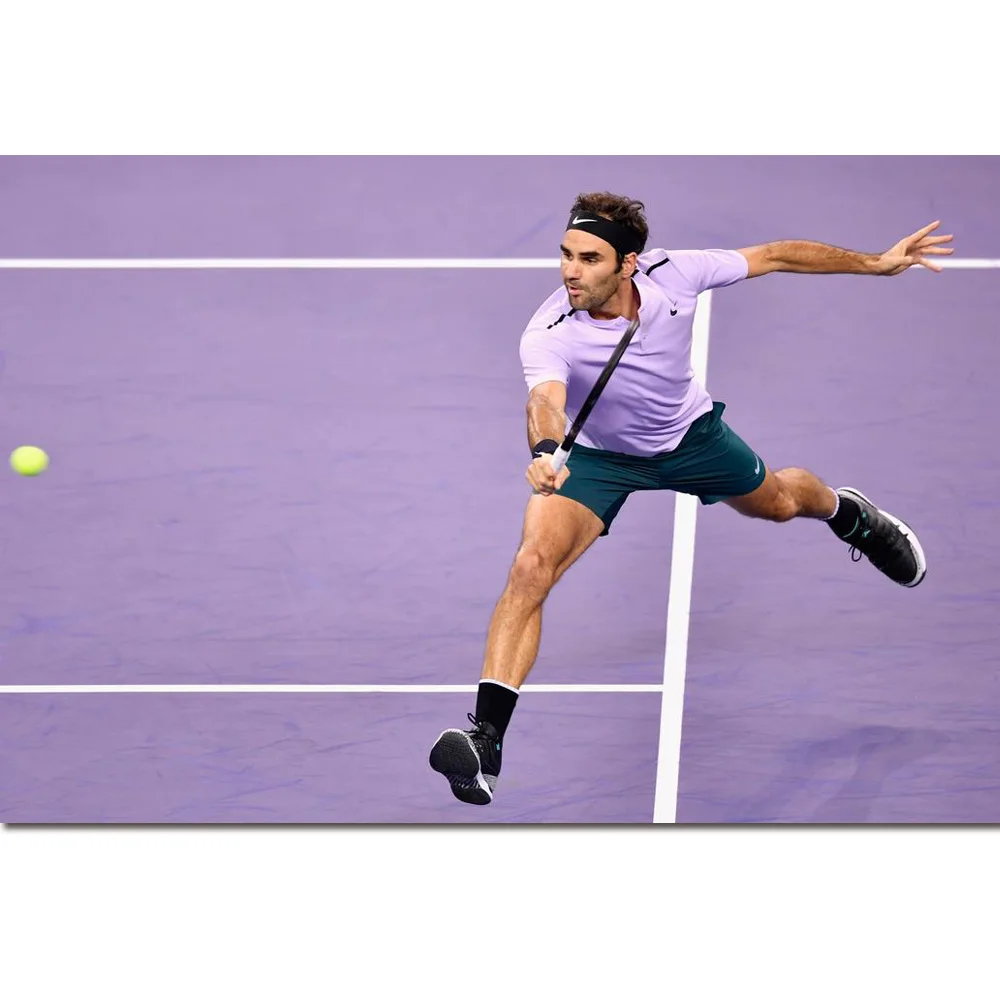Roger Federer Poster 24*36 inch Art Silk Fabric Prints Tennis Players Sport Star Wall Decorative Pictures Home Bedroom Decor | Дом и сад