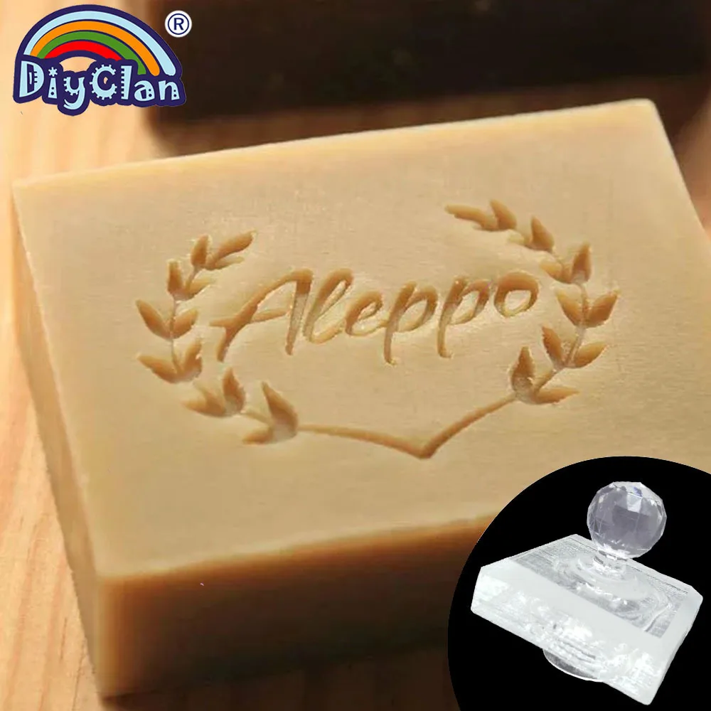 Stamp with handle Aleppo мыло изготовление штамп оливковая ветка ручной работы мыло штампы с ручкой прозрачная смола акриловые части пользовательские инструменты - Цвет: Stamp with handle