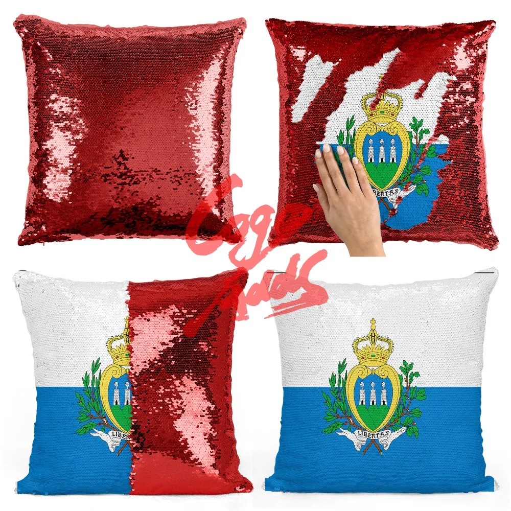 

San Marino decorative throw pillows reversible mermaid sequin pillow case cover dropshipping