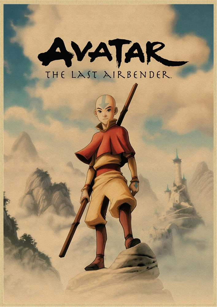 Аватар Последний Airbender Aang Katara мультфильм крафт-плакаты и печать настенная живопись Настенная картина для гостиной домашний декор - Цвет: Светло-серый