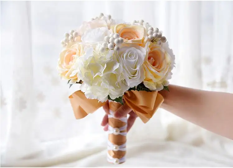 

Handmade Rose Bouquet Bridal Bouquet Wedding Bouquet Artificial Flower For Wedding Decoration D577