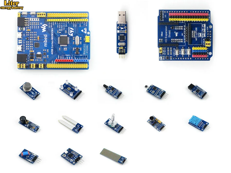 XNUCLEO-F103RB упаковка A # STM32F103RBT6 STM32 плата + щит 14 датчиков совместимых с NUCLEO-F103RB