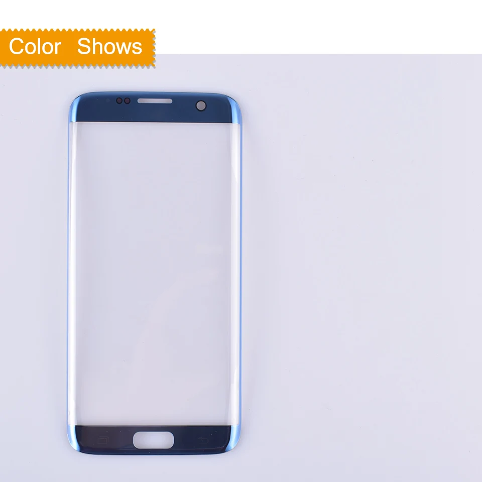 blue 10 шт./лот для samsung Galaxy S7 Edge G935 G935F G9350 SM-G935F сенсорный экран передняя стеклянная панель сенсорный экран Внешний стеклянный объектив - Цвет: blue