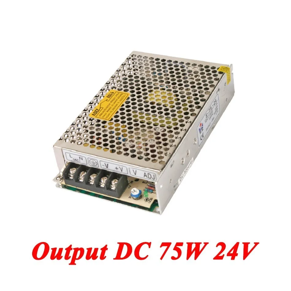 S-75-24 75W 24v 3A одиночный выход SMPS импульсный источник питания для светодиодной ленты