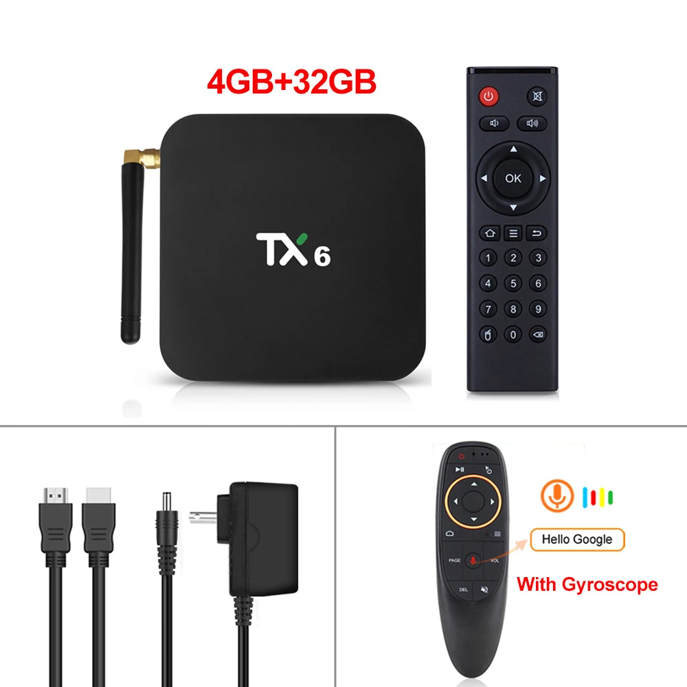 4G 32G G10 air mouse ТВ-приставка Android 9,0 TX6 Smart Android tv Box Allwinner H6 2 ГБ/4 ГБ DDR3 ram 32 ГБ/64 ГБ 2,4 г/5 ГГц WiFi BT4.1 H.265 4K медиаплеер - Цвет: 4G 32G G10 air mouse