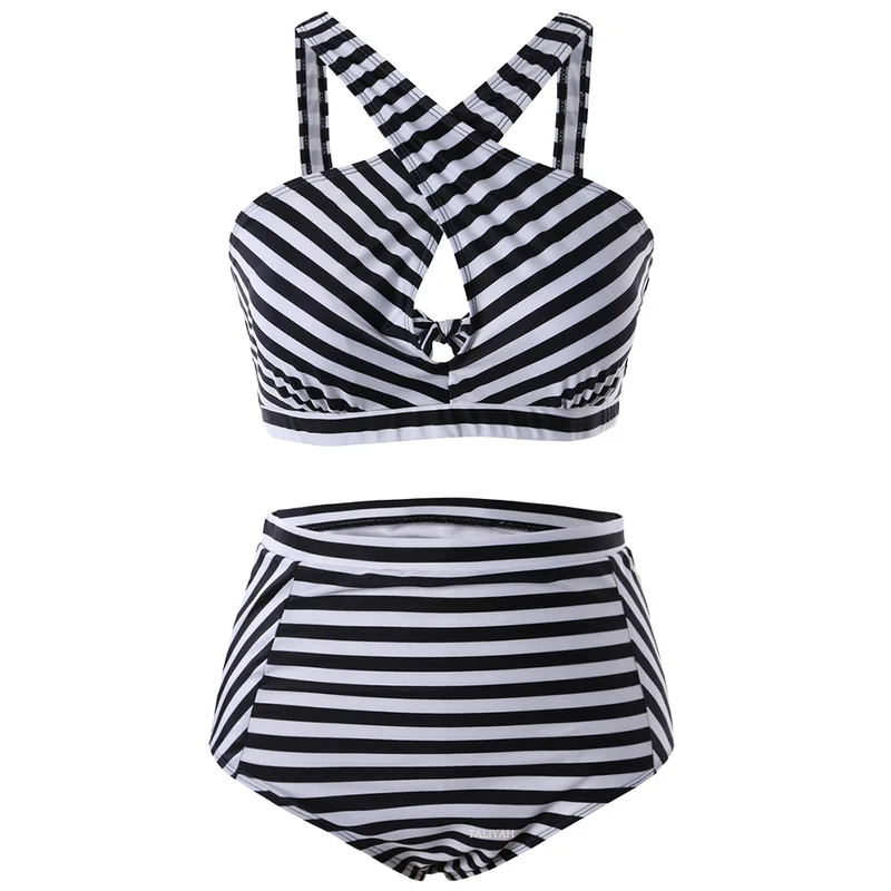 

2019 High waist Bikini Set Swimwear Female plus size 4XL Brazilian push up Swimsuit women Large cup bikinis Floral Bathing Suits