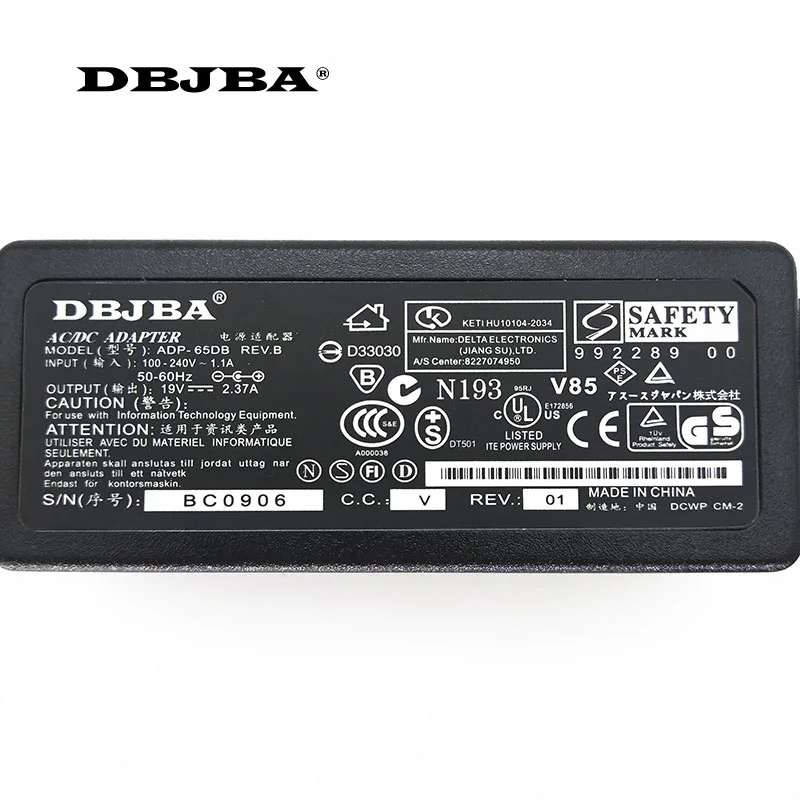 19V 2.37A 45W Ноутбук AC адаптер питания зарядное устройство для Toshiba Portege T210 T210D T230 T230D Z30
