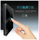 Сенсорный выключатель, 1 gang 1 Way черный водонепроницаемый настенный выключатель из хрустального стекла, Электрический, Европейский, британский, сенсорный светильник, выключатель, выключатель, лампа