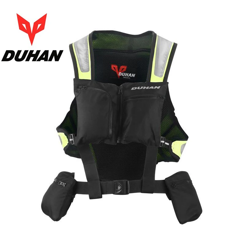 black fluorescent gr Rider ВЫСОКОЙ СВЕТООТРАЖАЮЩИЙ ЖИЛЕТ Духан multifuctional мотоциклетные высокая видимость жилет Мотокросс по бездорожью для безопасности в ночное время, одежда - Цвет: black fluorescent gr