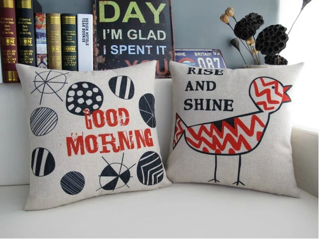 Современная плотная хлопчатобумажная Наволочка на подушку с рисунком птиц и цветов льняная мягкая подушка