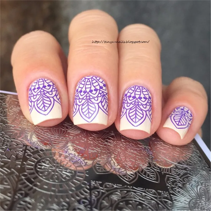 12*6 см Born pretty Цветочный Узор Модель Прямоугольник Ногтей Штамповки Шаблон Маникюр