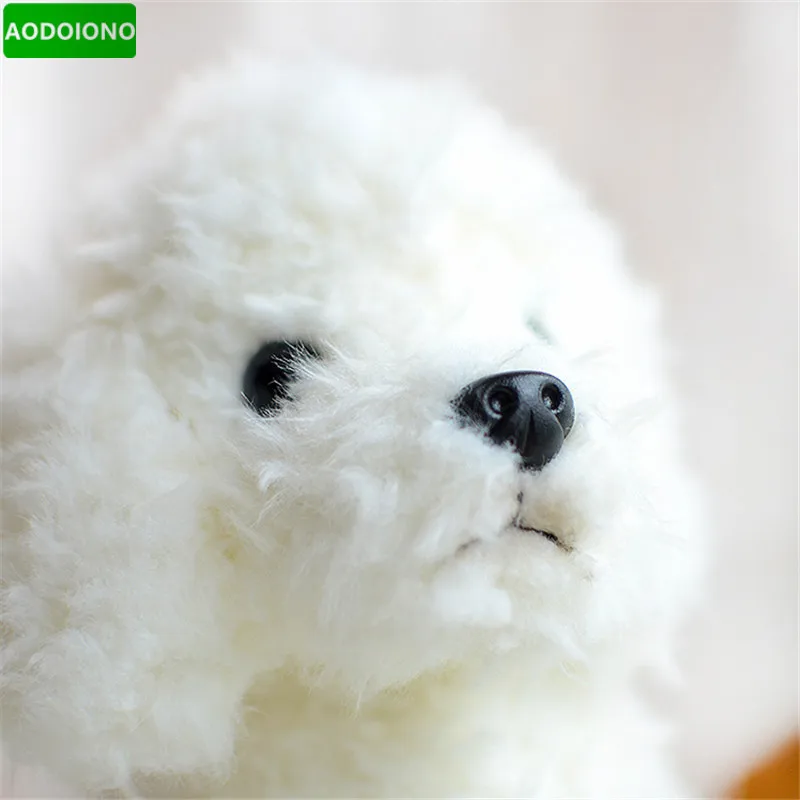 Милый щенок Куклы белый плюшевый собака моделирование сидеть чучело Животные