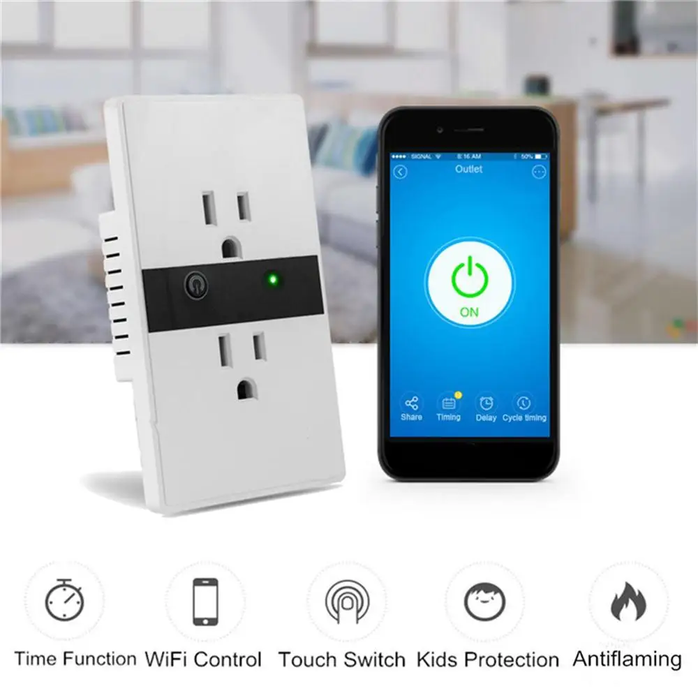 Приложение Timethinker Ewelink, умная розетка Wi-Fi, штепсельная вилка, американские розетки, 110 В, таймер для Alexa, Google Home, беспроводное Голосовое управление