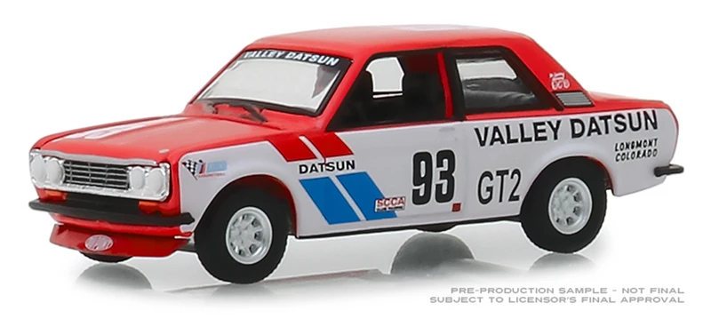 GreenLight 1:64 1972 Datsun 510 #93 Valley игрушечный автомобиль из сплава игрушки для детей литая