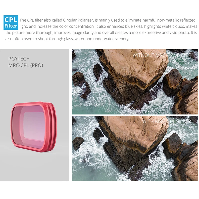 PGYTECH OSMO POCKET Light Red Snorkeling Filter Set(Pro) Diving for Pocket Gimbal Accessories DJI | Электроника
