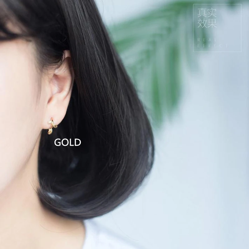 Серьги гвоздики в виде листьев TOYOOSKY новые стильные серьги из серебра 925 пробы