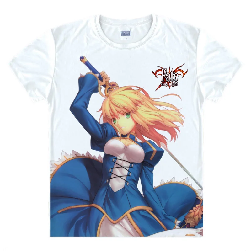 Футболка Coolprint с аниме Fate Hollow Ataraxia футболки коротким рукавом принтом саблей Arturia