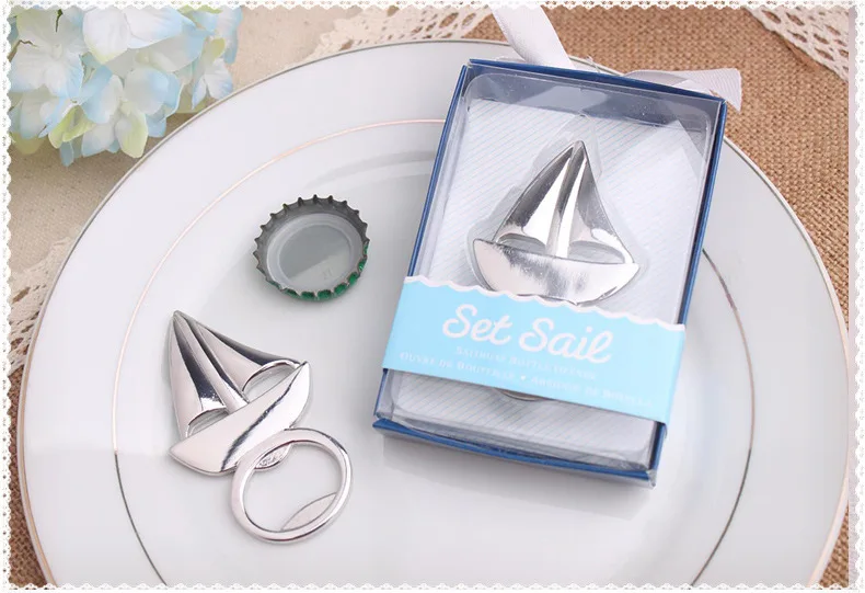 

free shipping wholesale Sailboat Bottle Opener wedding bridal shower favor party gifts 300PCS/LOT