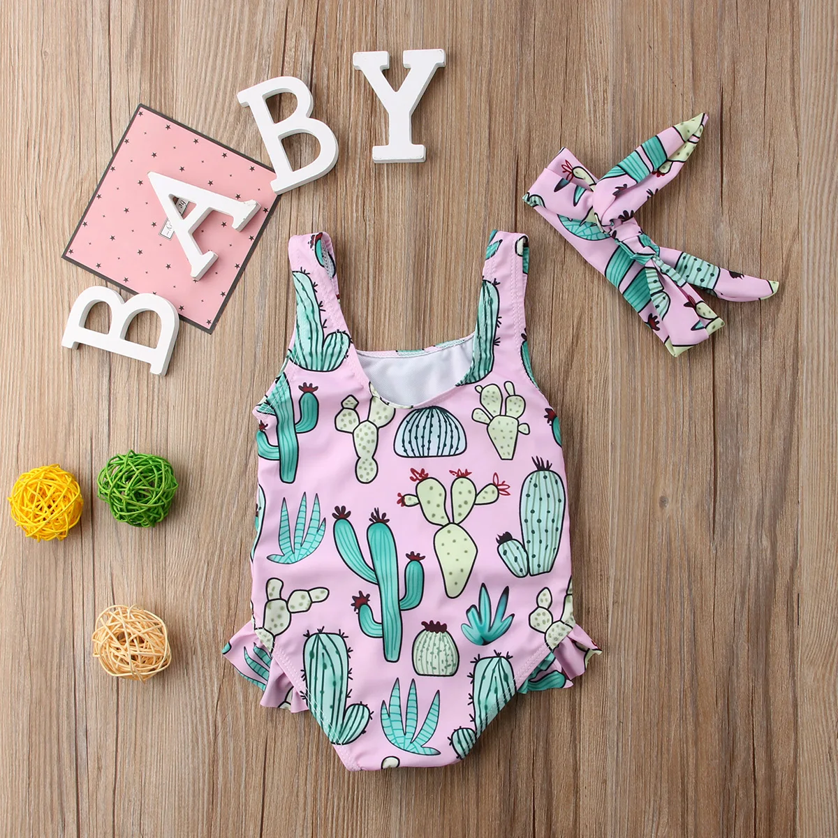 Милый купальник для новорожденных девочек Восхитительный с мультяшным принтом