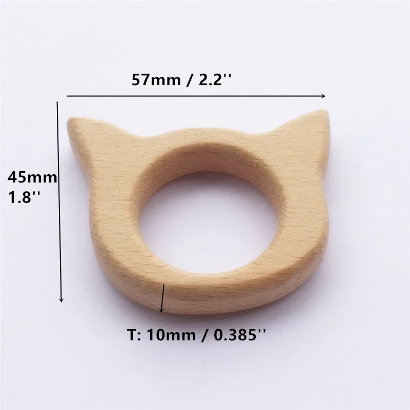 Cat Chenkai 50 шт. деревянный Прорезыватель для зубов DIY органический экологически чистый натуральный Дерево Детские Прорезыватели для зубов пустышка захватывающая игрушка Монтессори аксессуары - Цвет: Cat