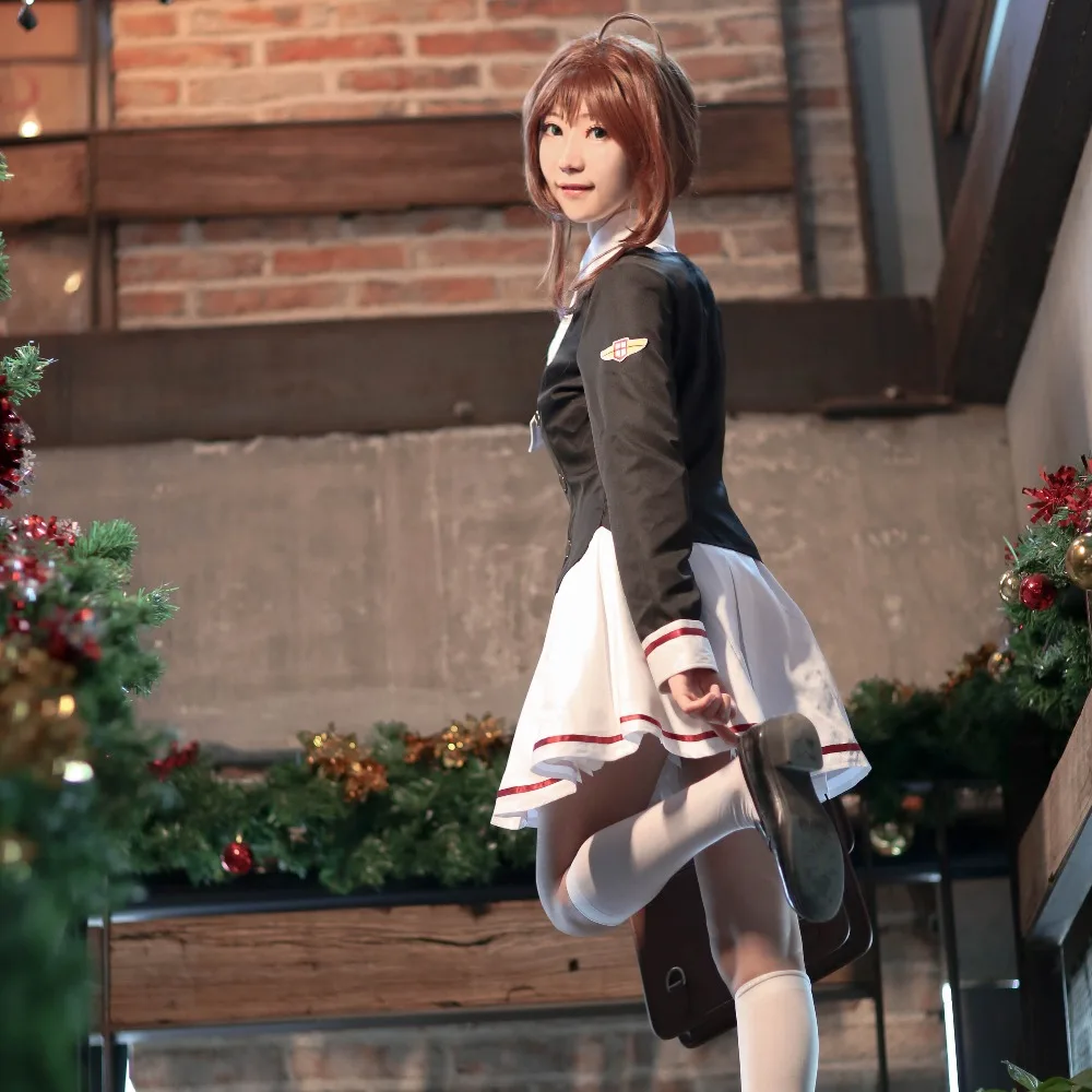 ROLECOS Cardcaptor Sakura Clearcard Косплей Костюм Kinomoto Tomoyo Daidoji Школьная форма Косплей|school uniform