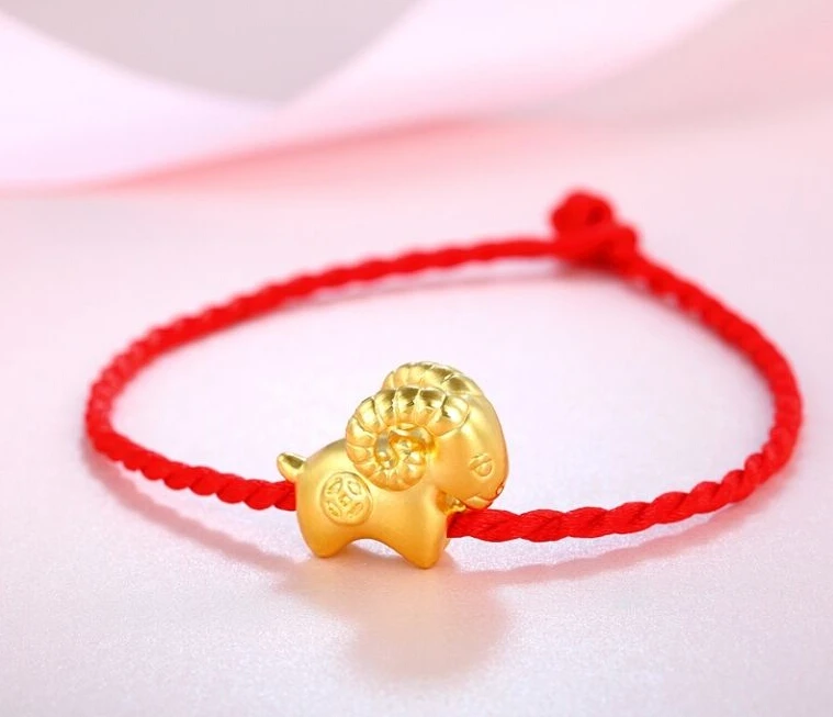 

Pure 999 24k Yellow Gold pendant/ 3D Bless Lucky Zodiac Goat Pendant