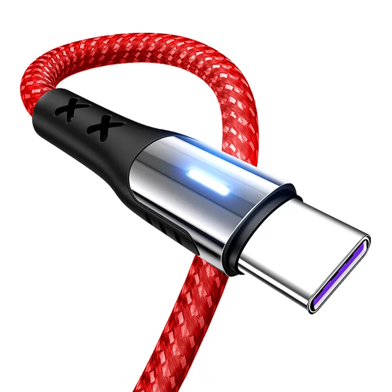 Red USAMS 5A type-C кабель для huawei mate 20 Pro P20 Lite Supercharge USB C кабель для быстрой зарядки usb type-C кабель для передачи данных OPPO - Цвет: Red