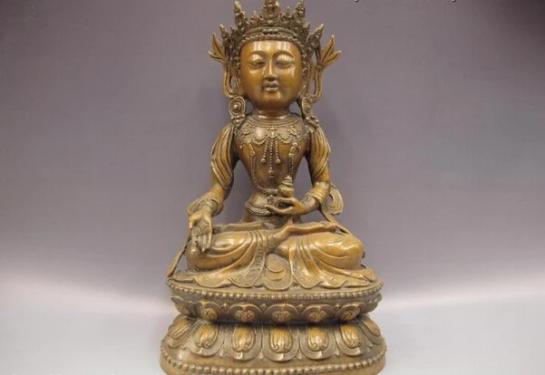 

song voge gem S1047 Tibet Buddhism Temple Bronze Copper Kwan-yin Guan Yin Bodhisattva Buddha Statue