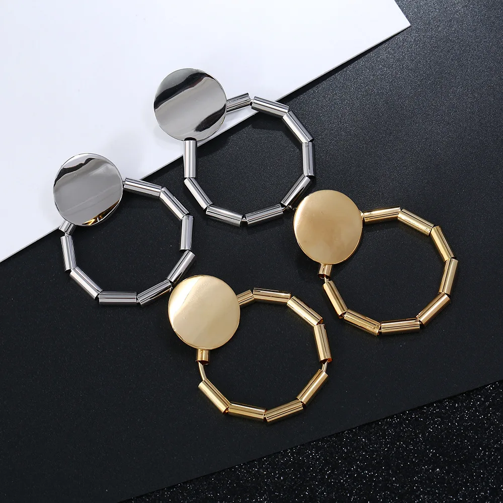 Kristi Tina Fashion Jewelry Female Exaggerated Metal Geometry Earrings Vintage Zinc Alloy Charm | Украшения и аксессуары