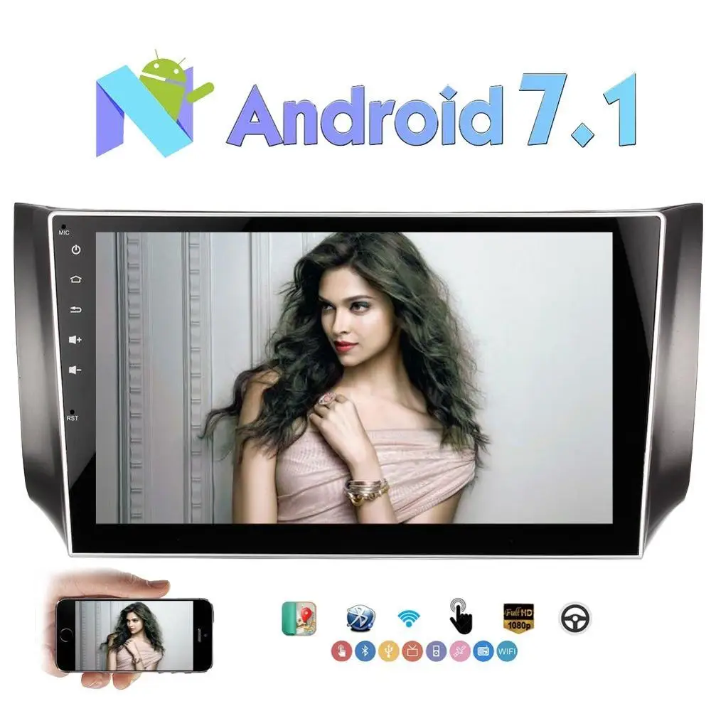 Android 7 1 Nougat стерео 2 Din 10 &quotАвторадио для SYLPHY поддержка gps навигации wifi Bluetooth