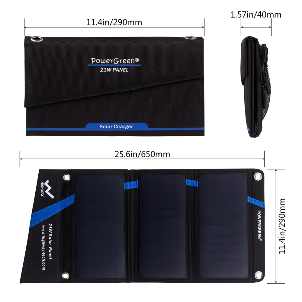 PowerGreen складное солнечное зарядное устройство 21 Вт Солнечная сумка 5 В солнечная
