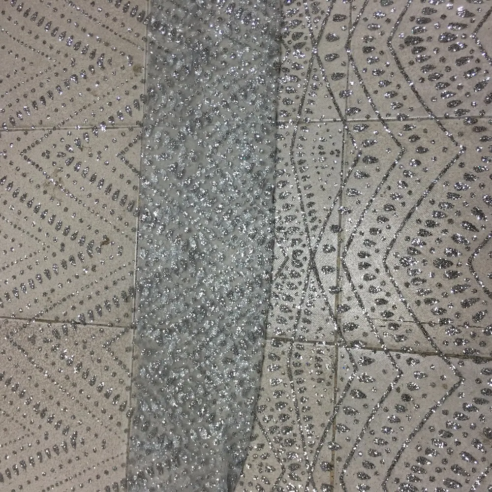 2017 африканская французская серая Серебряная кружевная ткань с блестками для