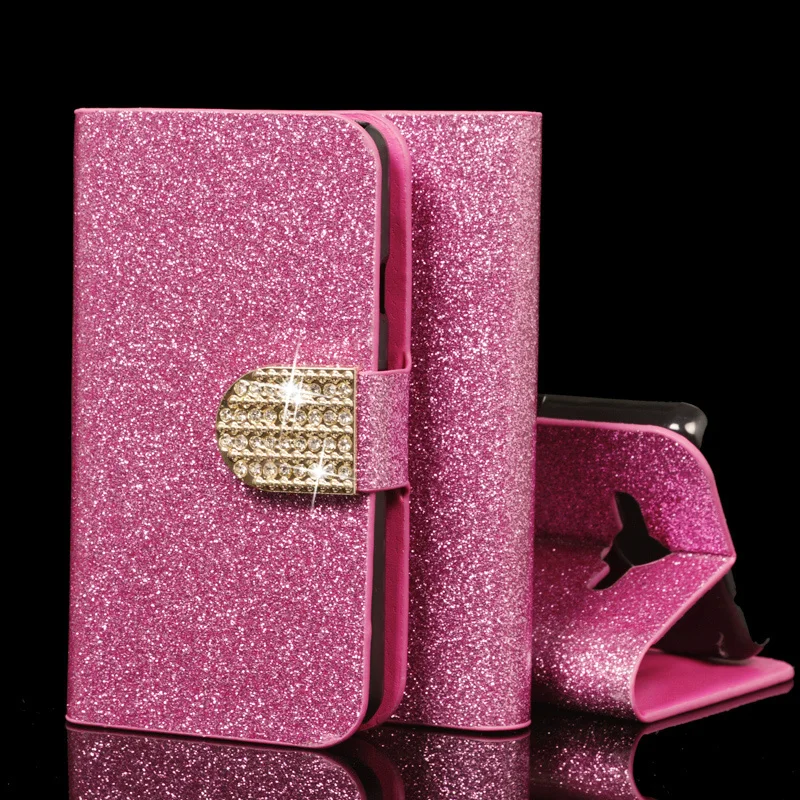 Для Samsung Galaxy Core 2 Dual SIM G355H SM G355 G3559 Case Bling Роскошный Кошелек PU Кожа Откидная Крышка