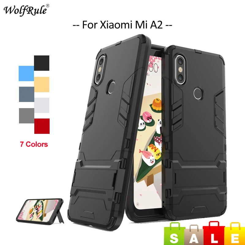 

For Fitted Cases Xiaomi Mi A2 Case Xiaomi Mi 6X TPU & PC Holder Bumper Housings Phone Case For Xiaomi Mi A2 Cover MiA2 5.99''