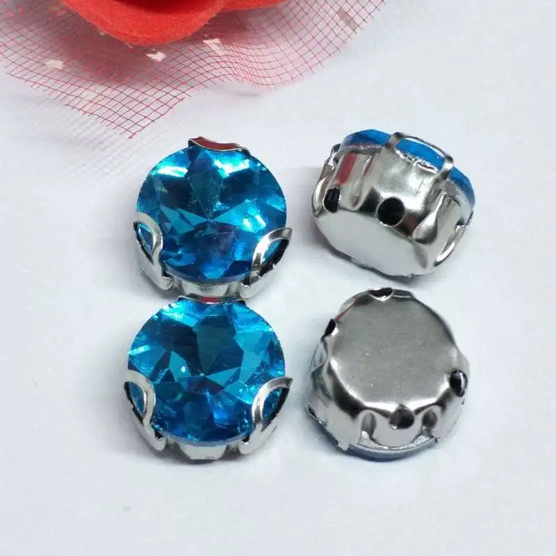 Стразы с камнями цветами бирюзой blueCrystal стеклянные стразы D образным когтем