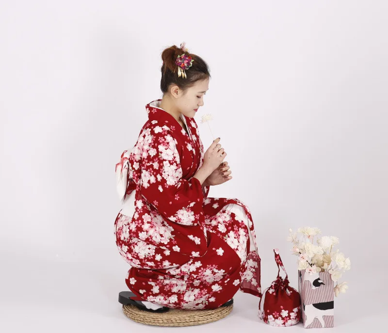 Сумка в японском стиле кимоно Yukata Haori для женщин и девочек с цветочным рисунком и завязками, карнавальный костюм, Традиционная японская