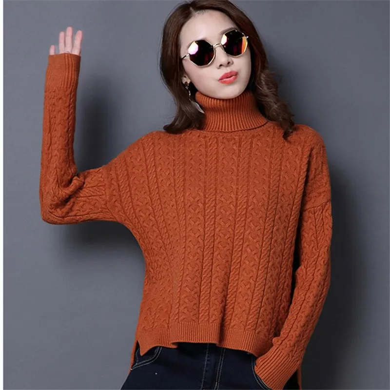 Neploe 2019 Winter Solid Turtleneck Sueter Mujer Knitted Thick Long Sleeve Pullovers One Size Fashion Women Tops Sweaters 68261 | Женская
