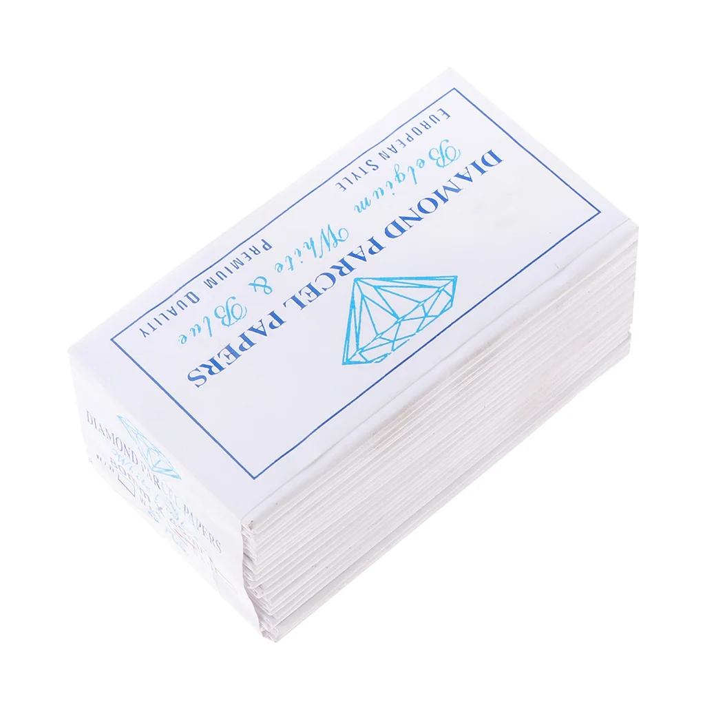 

25 Pieces Diamond Parcel Papers Blue and White 80 x 45mm Jewelry Supplies