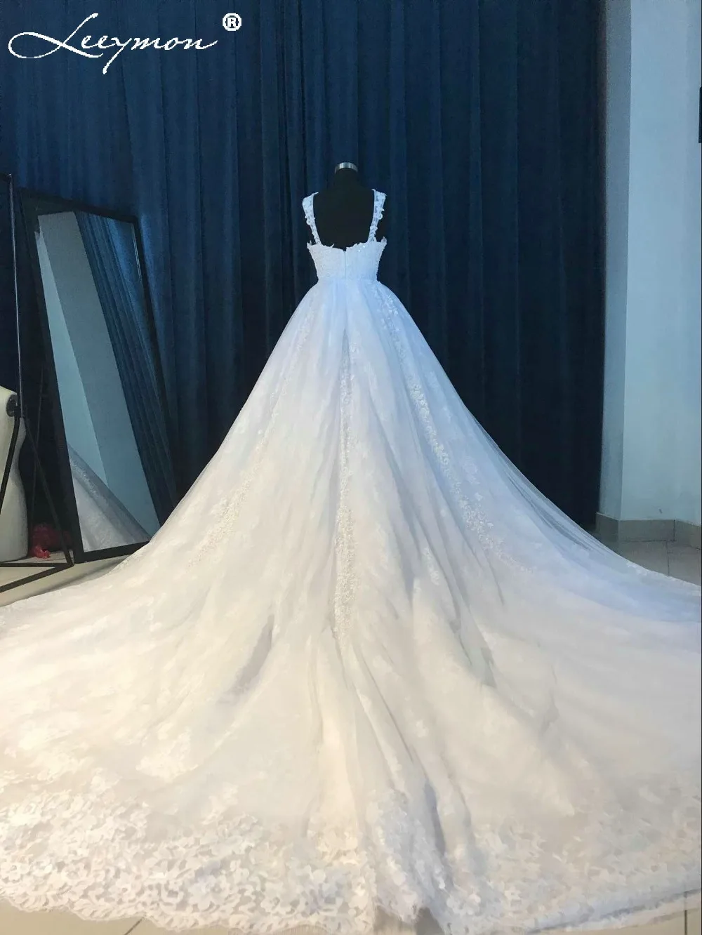 Романтичное Белое кружево принцесса расшитые бисером Свадебные платья 2019 милая
