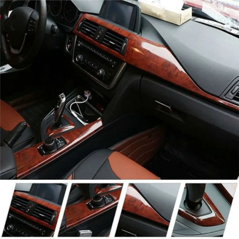 New 1Mx30cm 7 Colors Auto Decal Roll Low shrinkage Good Flatness Car Vinyl Sticker Wood Grain High Glossy Film Wrap DIY#297008 | Автомобили