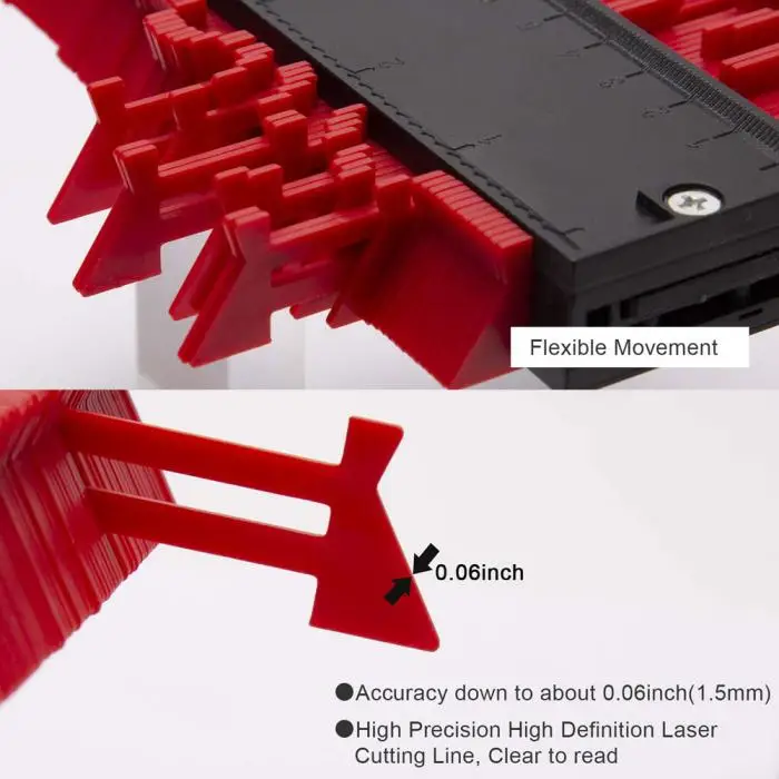Мульти-функциональный Контур Калибр 12/25 см нерегулярные профиль Gauge Линейка для точного измерения