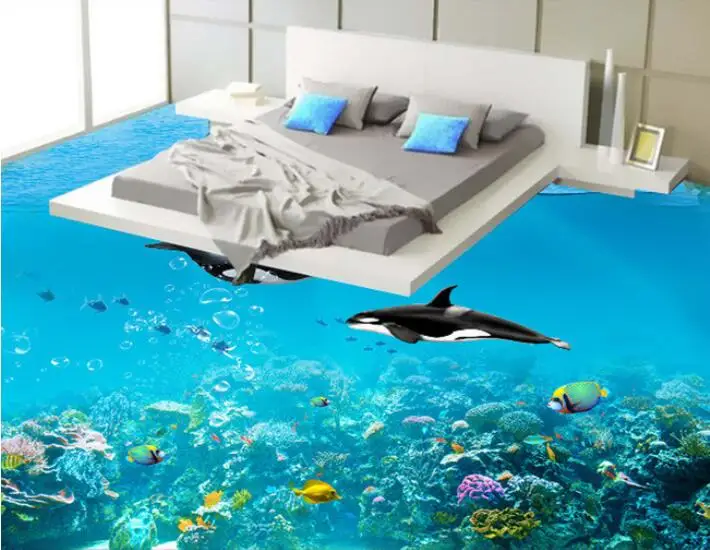

3 d flooring custom of 3d bathroom flooring wall paper The sea dolphins wallpaper 3D flooring paintings 3d wall murals wallpaper