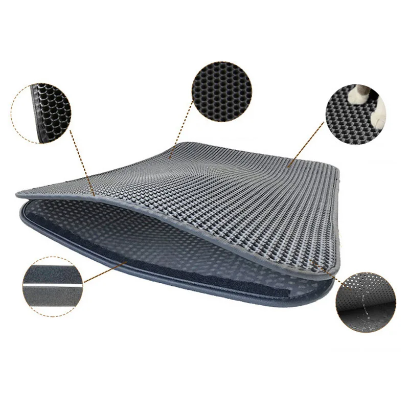 

Pet Cat Litter Mat EVA Double-Layer Cat Litter Trapper Mats with Waterproof Bottom Layer non-slip pet litter Cat Bed mat