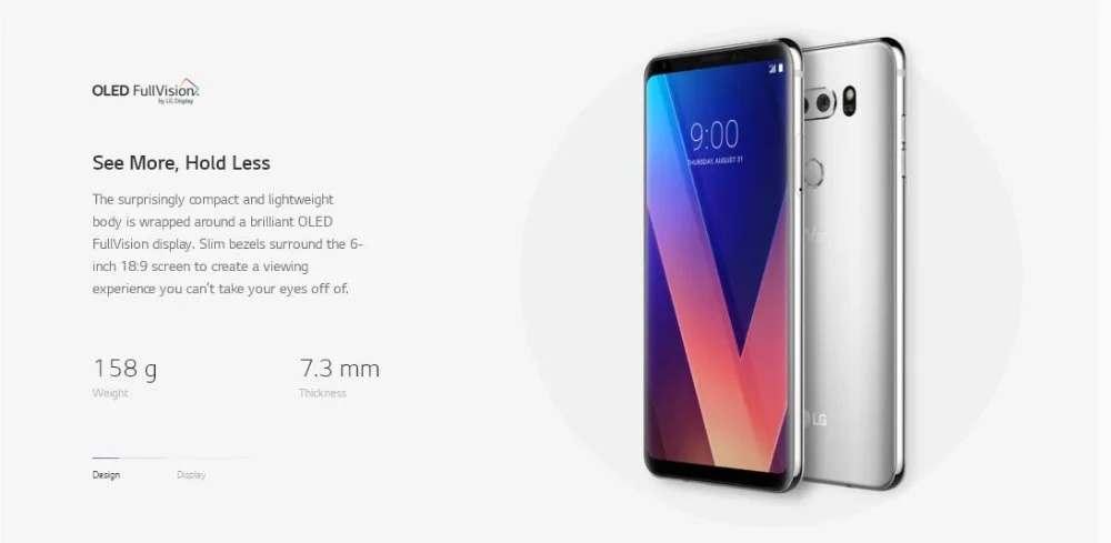 Разблокированный LG V30 4 Гб ОЗУ 64 Гб/128 Гб ПЗУ 6," полный экран Qualcomm835 Восьмиядерный двойной задней камеры(без ивритского языка