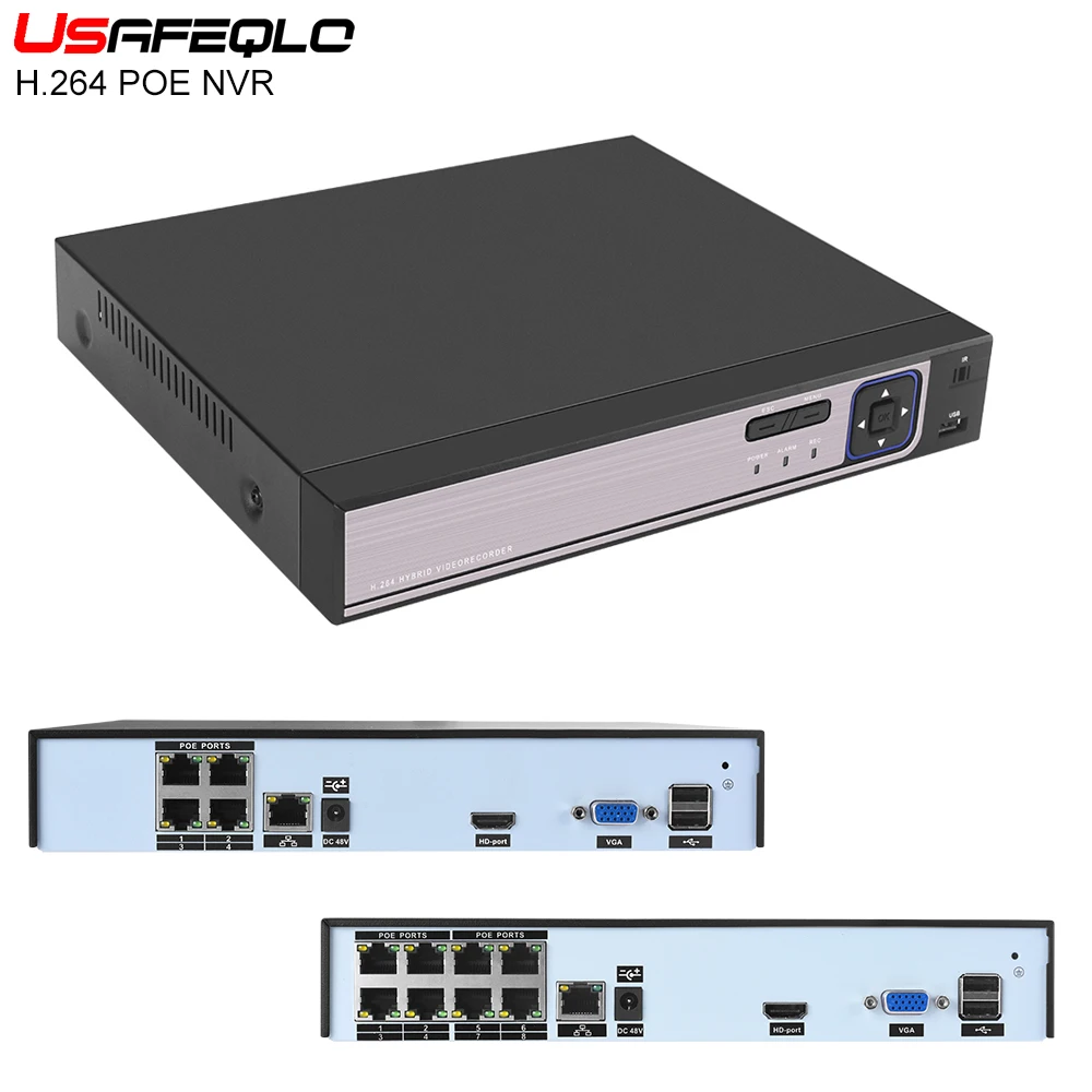 USAFEQLO 4CH 8CH POE NVR 48 в 1080P HDMI Full HD сетевой видеорегистратор CCTV система обнаружения