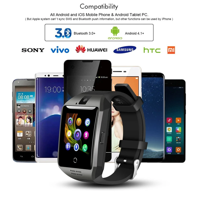2019 Самые продаваемые Смарт-часы для телефона Bluetooth GSM камера TF-карта изогнутые